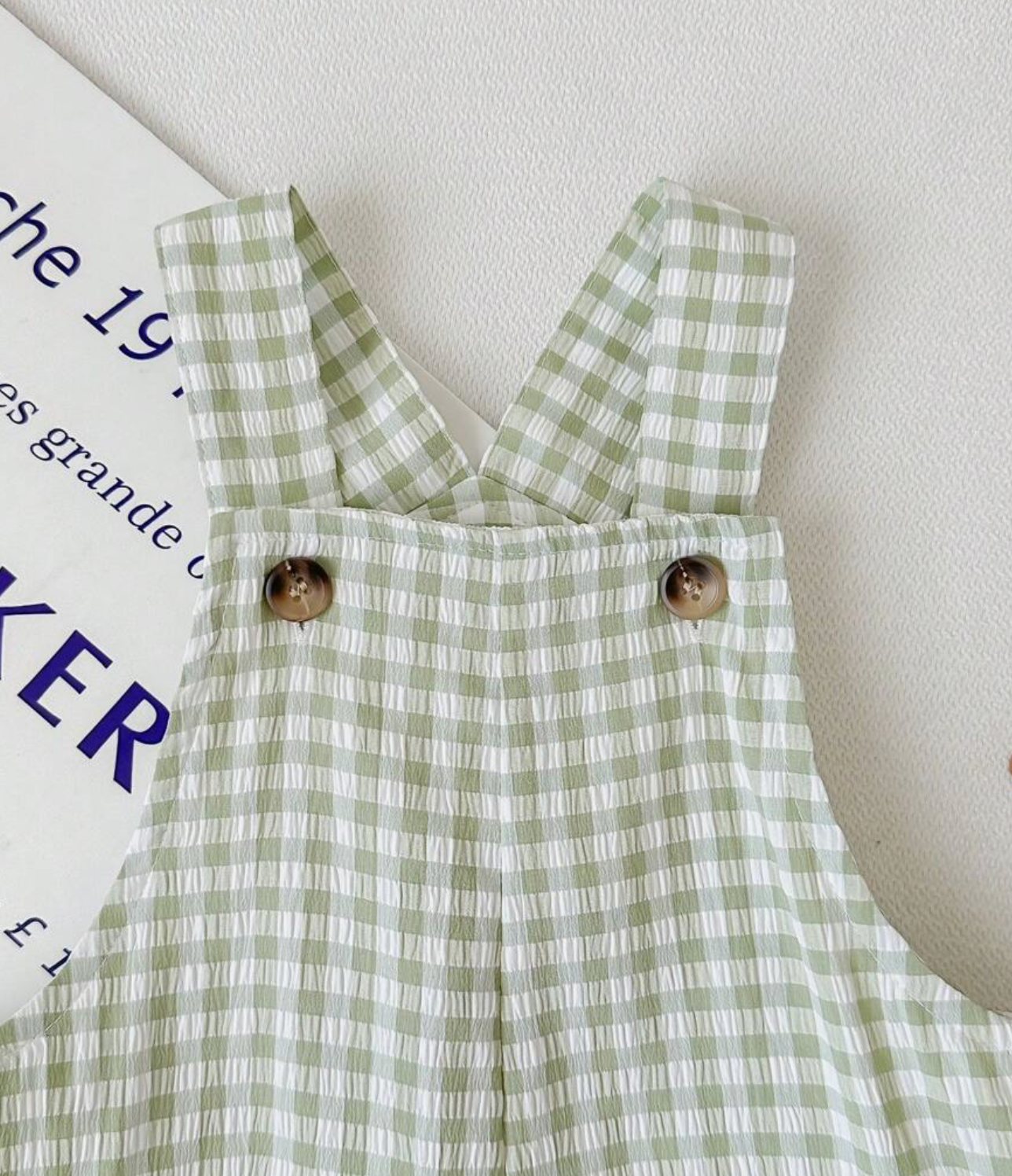 Jumpsuit de tirantes con estampado de cuadros