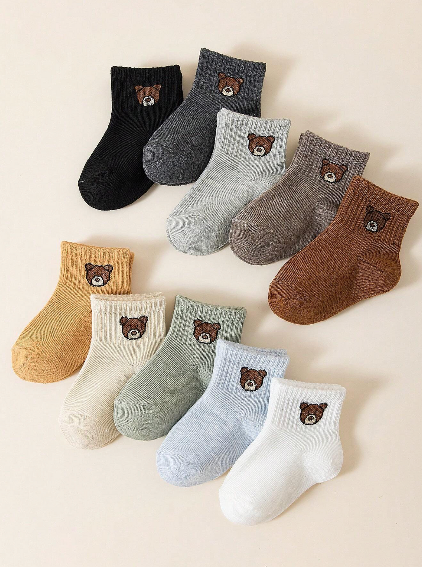 Paquete de 10 medias de osito